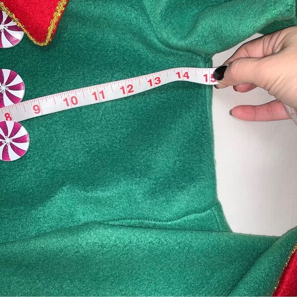 Christmas Elf Dress Girl’s Large Holiday Novelty Costume Santa Green Red Funny - Picture 9 of 13